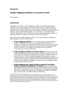 Paraguay - Pueblos Indígenas Aislados y en Contacto Inicial