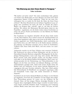 Die Warnung aus dem Chaco – Busch